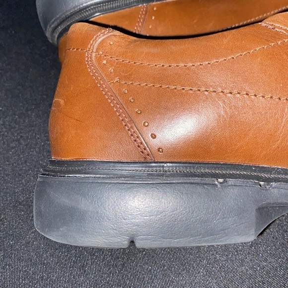 UNSTRUCTURED BY CLARKS MENS SIZE 10.5 Men's Brown Leather Loafers. CLEAN - Picture 9 of 13